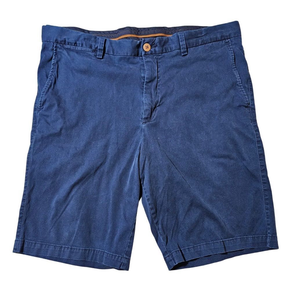 Tommy Bahama Island Chino Flat Front Shorts Maritime Navy Blue Men's Size 38